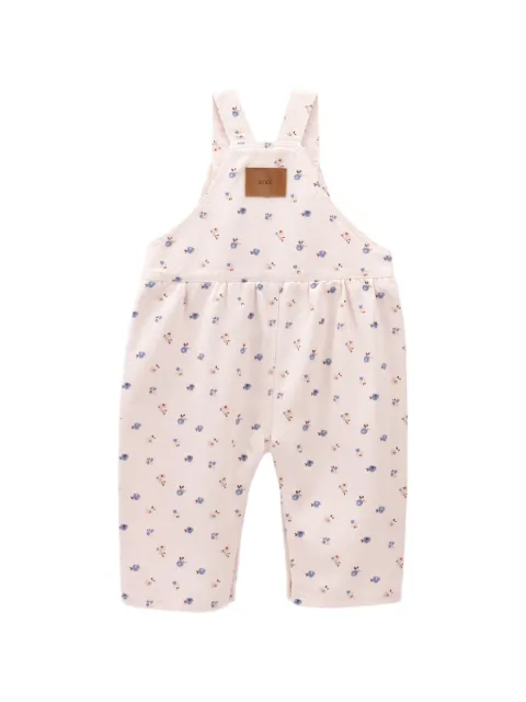Knot Blush Petals floral-print twill dungarees