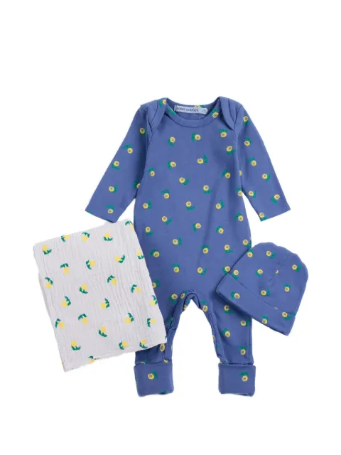 Bobo Choses Stamp Bloom floral-print babygrow set (set of three)