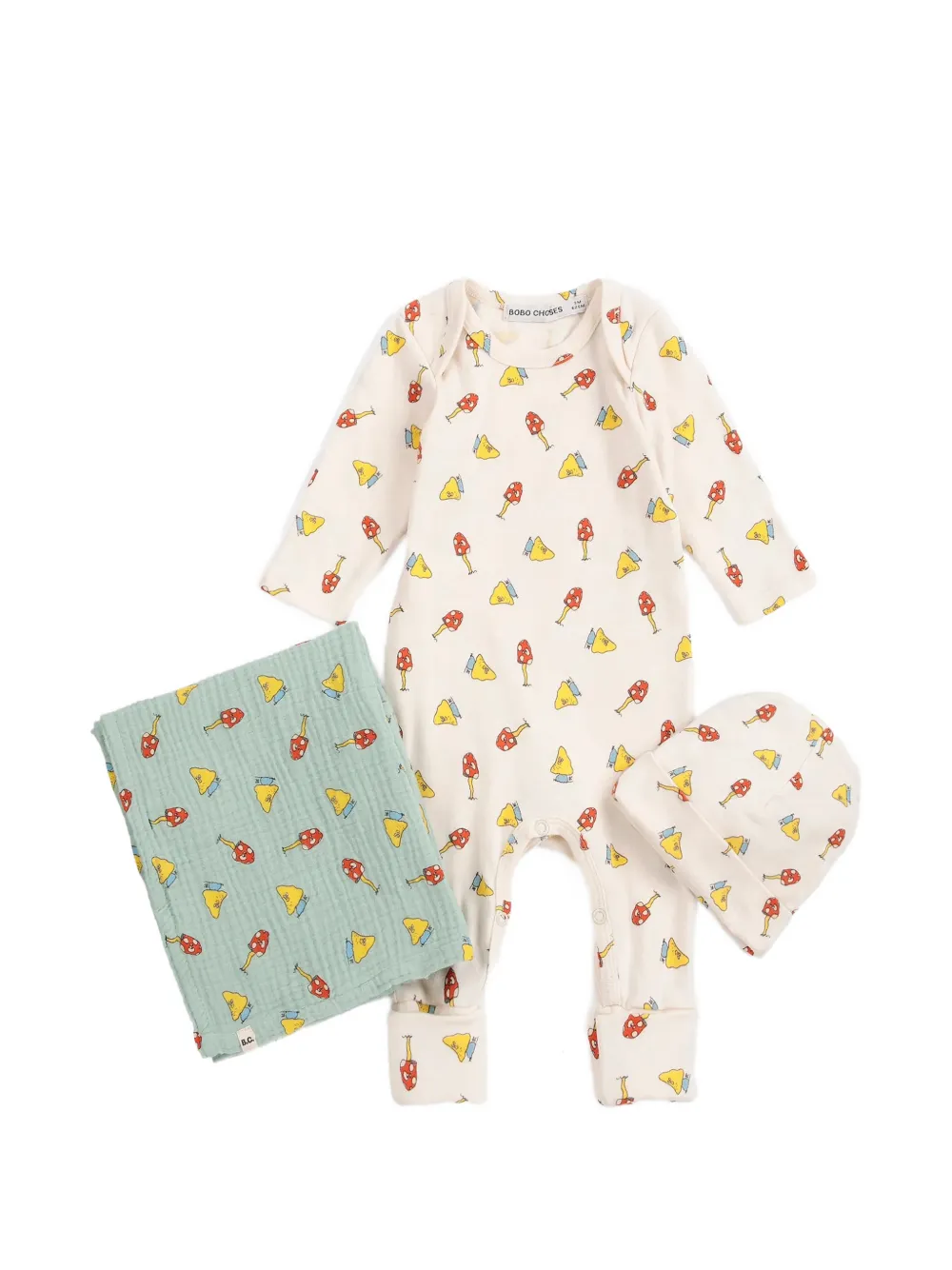 Bobo Choses Mush Monster mushroom-printed babygrow set (set of three) - Weiß