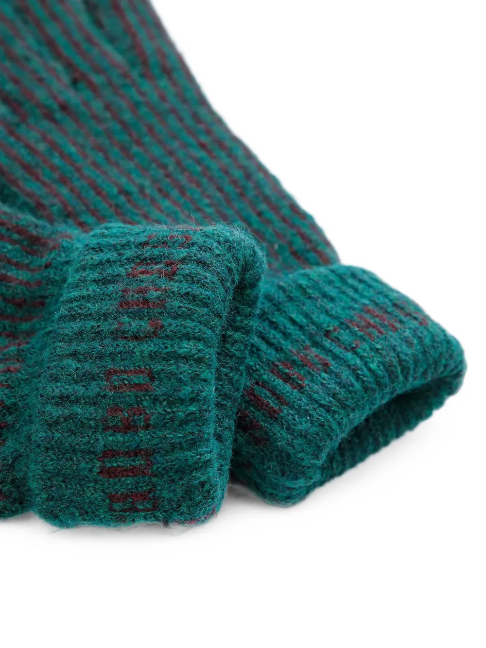 Bobo Choses Ribgebreide gestreepte handschoenen Groen