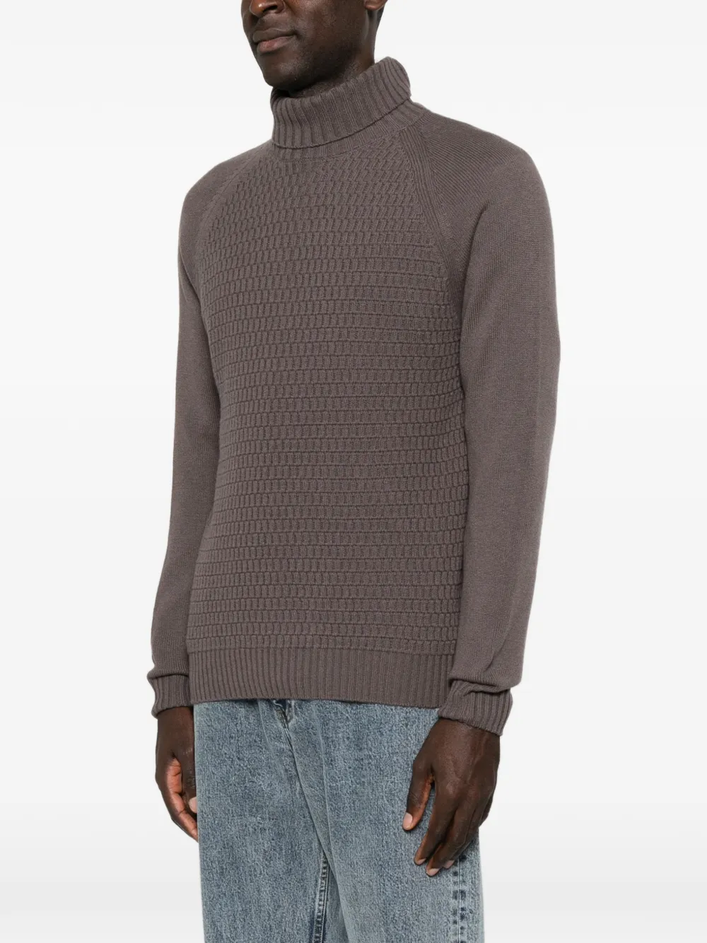 Corneliani Trui met wafelpatroon en raglan mouwen Bruin