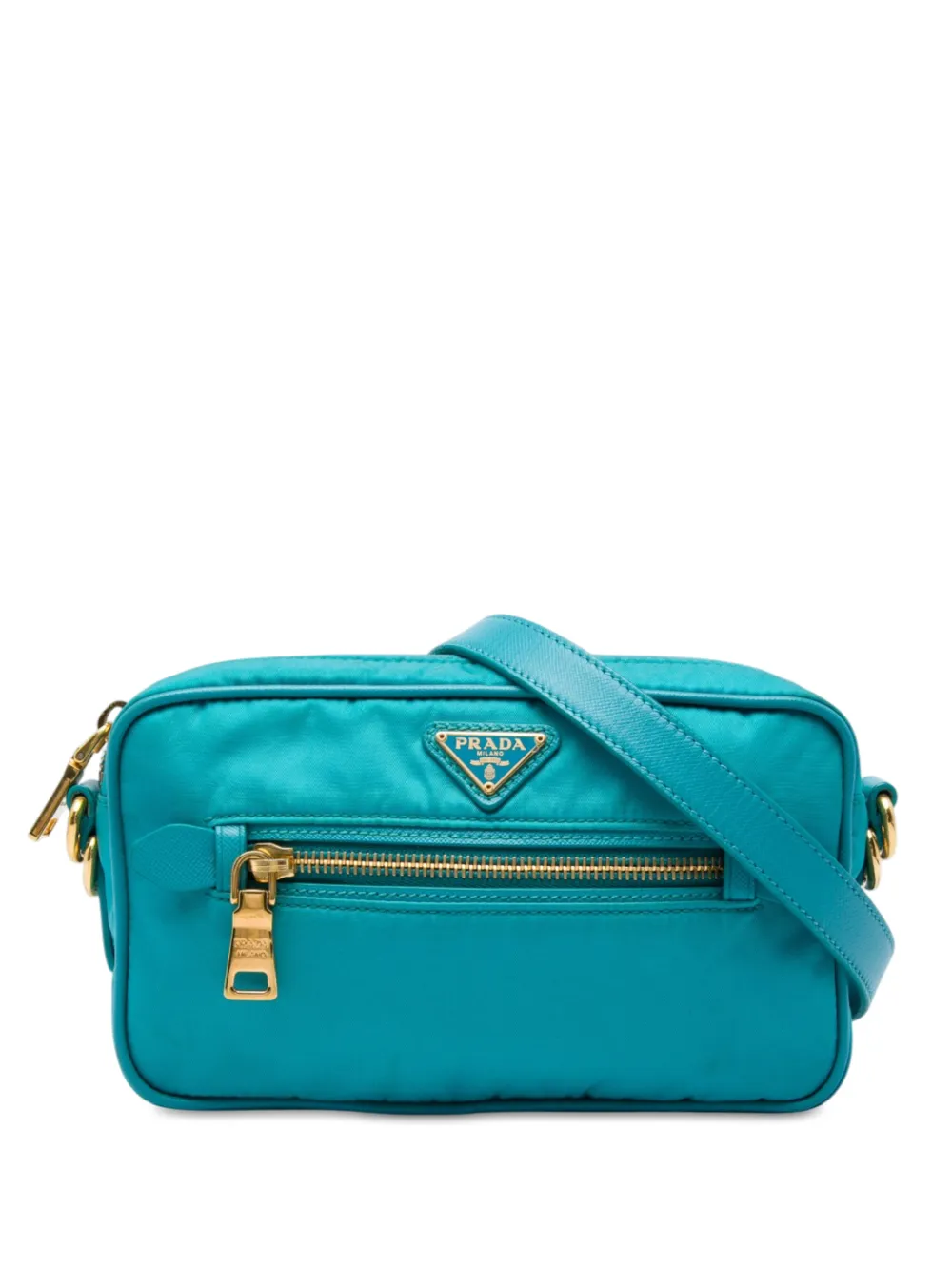 Prada Pre-Owned 2000-2013 Saffiano Trimmed Tessuto Camera Bag crossbody bag - Blu