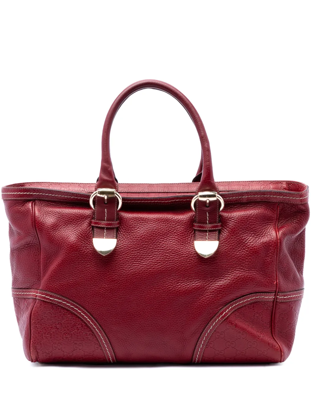 Gucci Pre-Owned 2016-2026 Guccissima Trimmed Calfskin Signoria tote bag - Rosso
