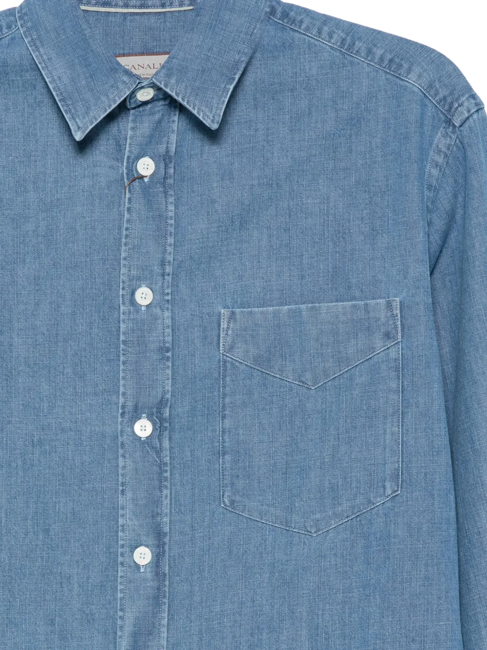 Canali Overhemd met borstzak Blauw