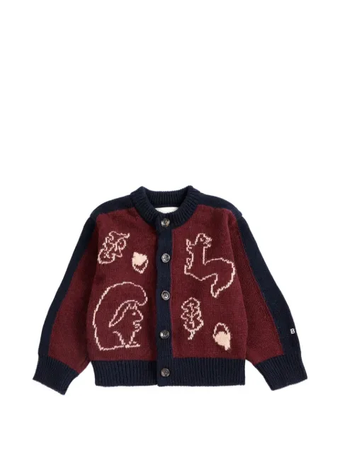 Bobo Choses Forest Scene graphic-intarsia knitted cardigan
