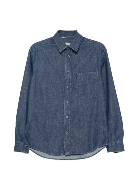 Canali chest-pocket denim shirt