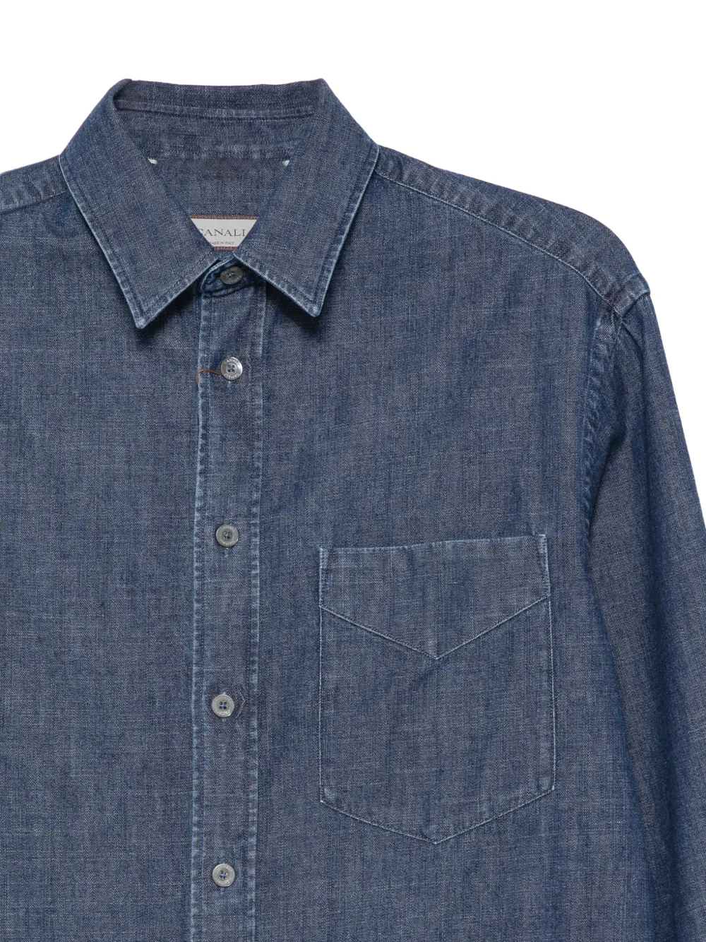 Canali Denim overhemd Blauw