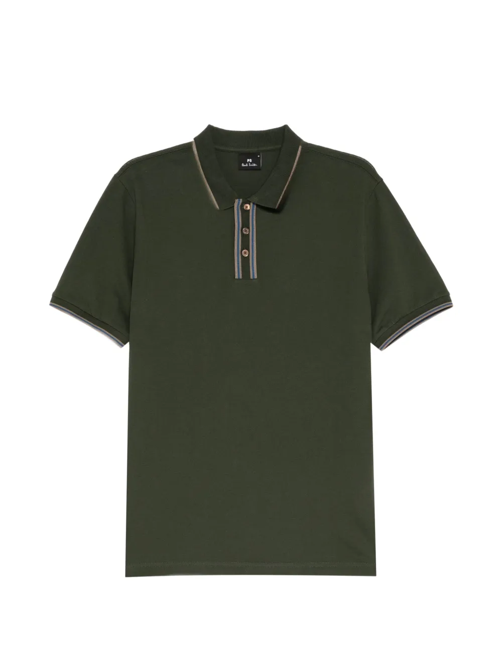 PS Paul Smith Polo con dettaglio a righe - Verde