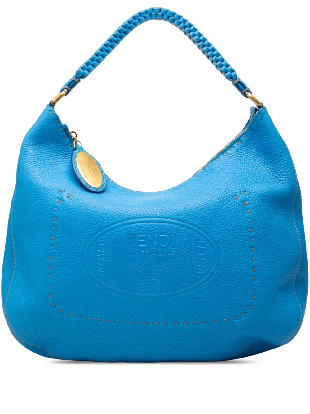 Fendi Pre-Owned 2011-2013 Pebbled Leather Selleria shoulder bag - Blu