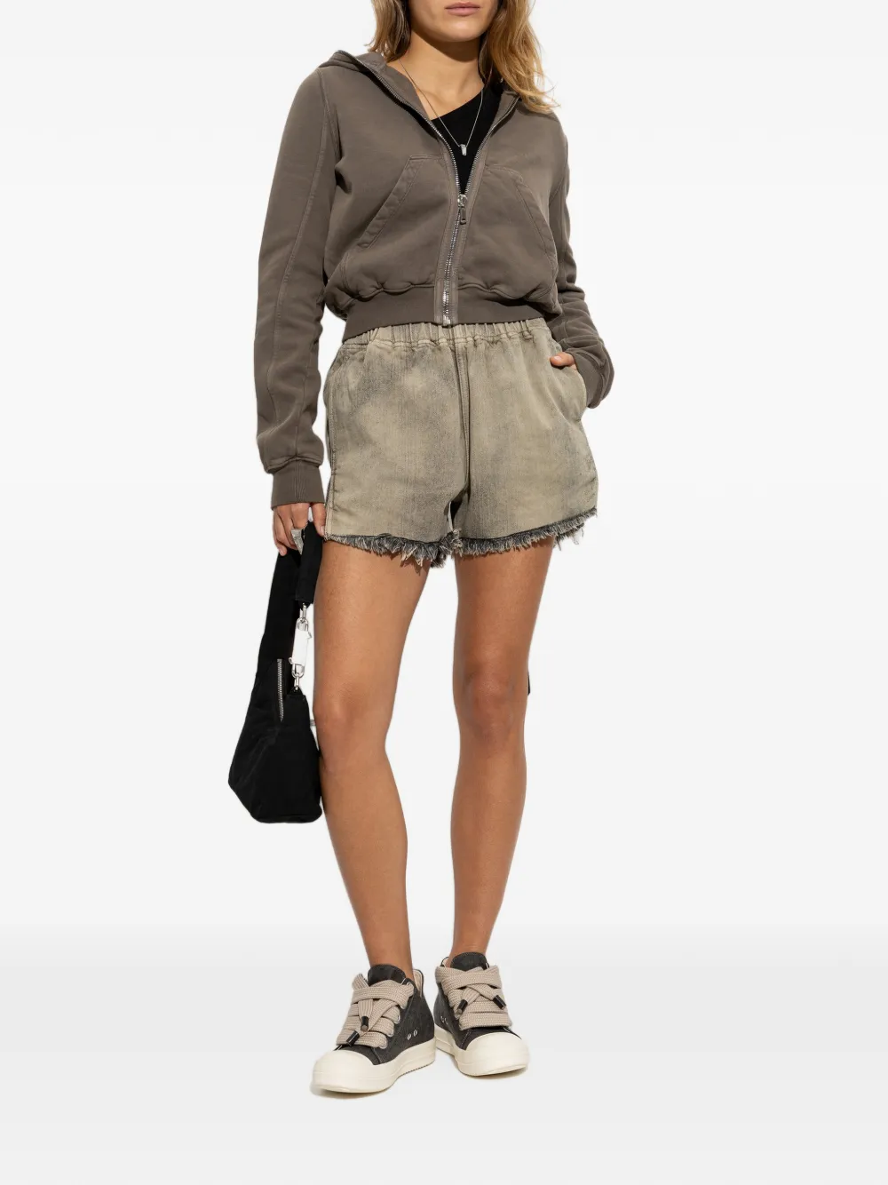 Rick Owens DRKSHDW cropped zip-up hoodie Bruin