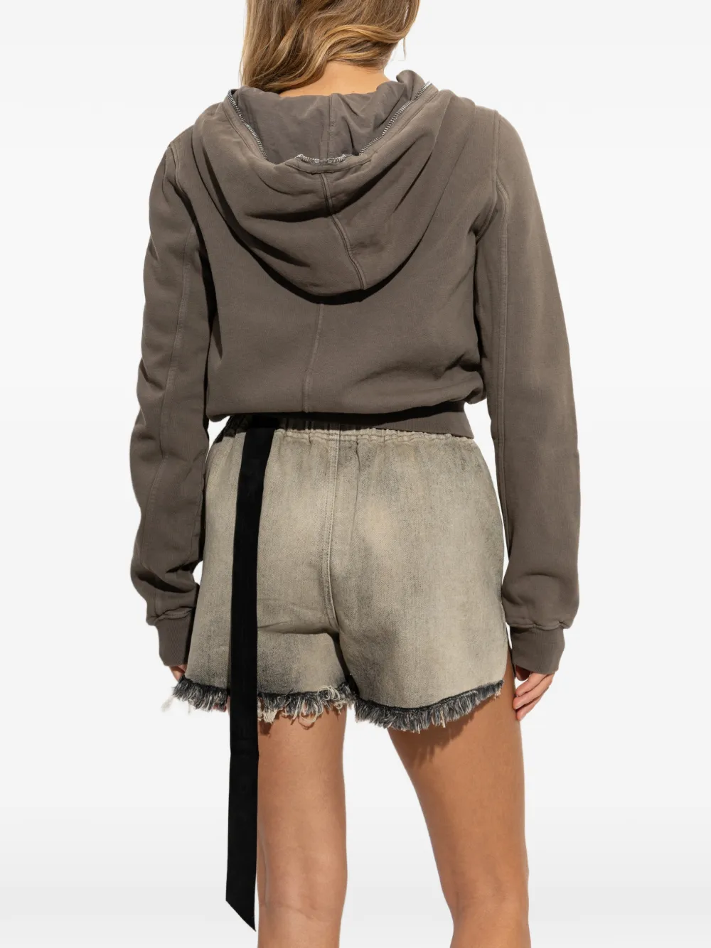 Rick Owens DRKSHDW cropped zip-up hoodie Bruin