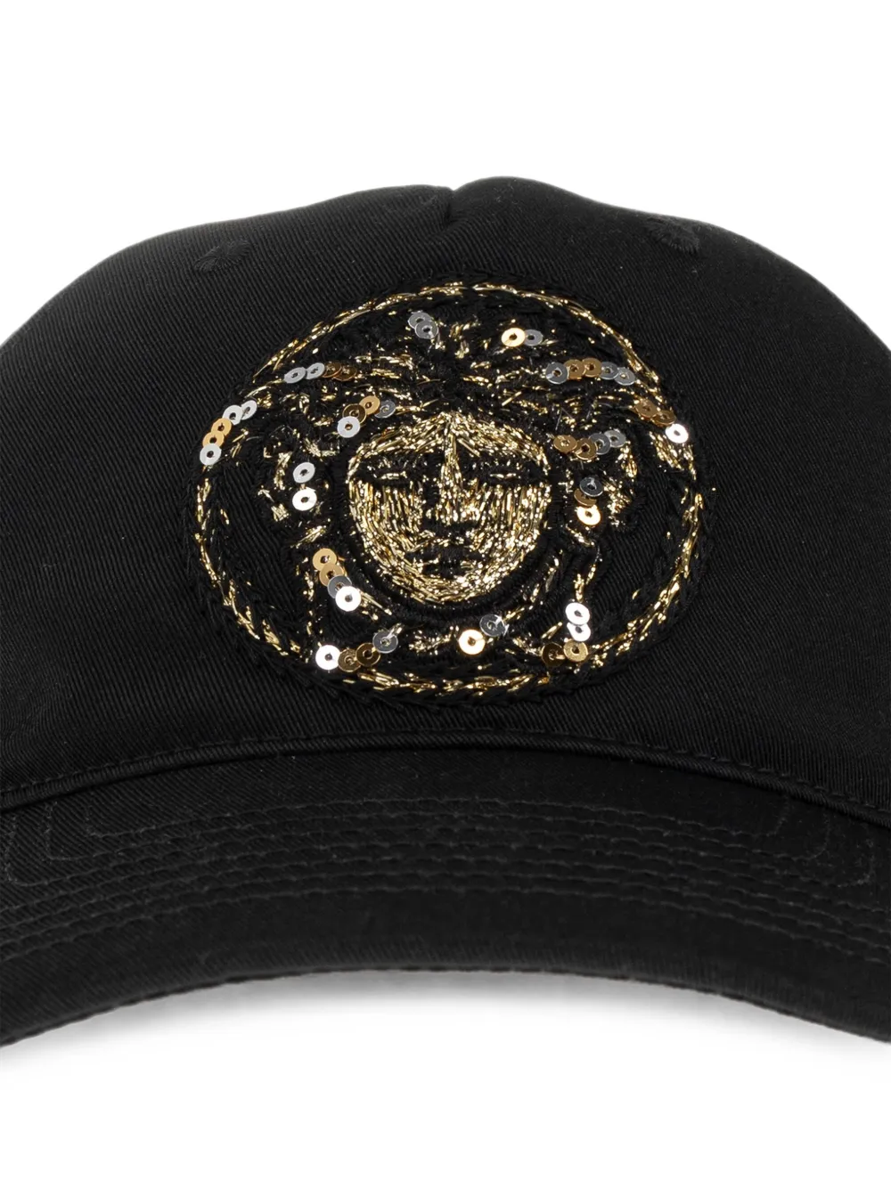 Versace Honkbalpet met geborduurd logo Zwart