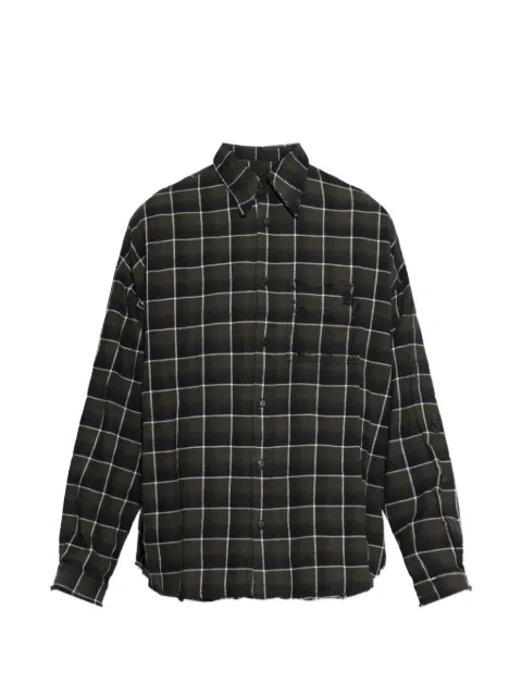 MISBHV Tartan plaid-pattern distressed-effect shirt