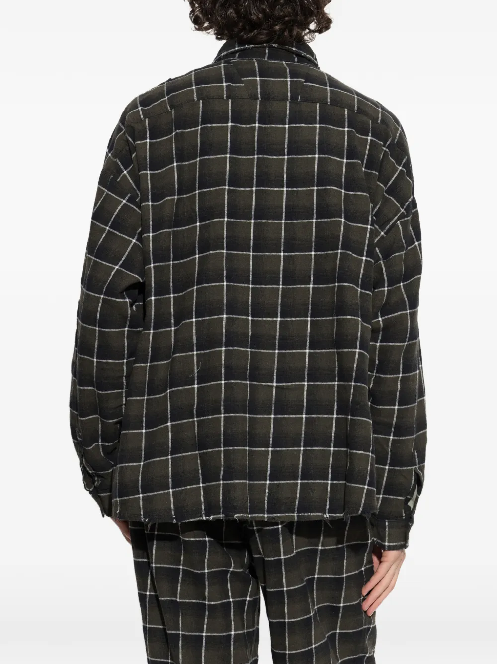 MISBHV Tartan plaid-pattern distressed-effect shirt Groen
