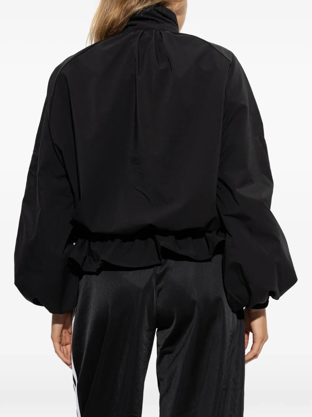 adidas ruffled zip-up jacket Zwart