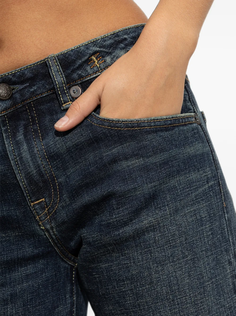 R13 Straight jeans Blauw