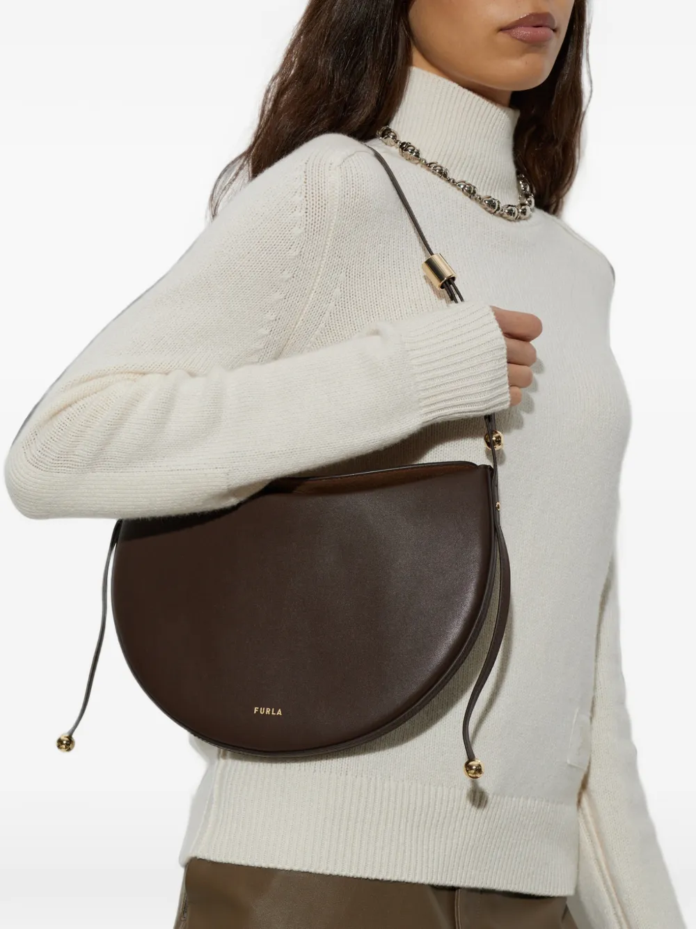 Furla Moonstone M schoudertas Bruin