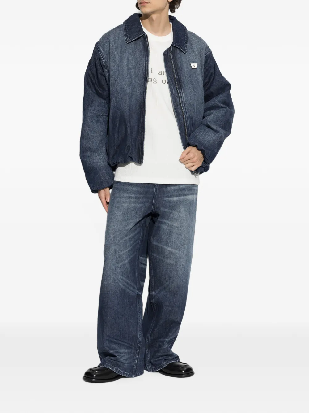 MISBHV Austin jeans met wijde pijpen en vervaagd effect Blauw