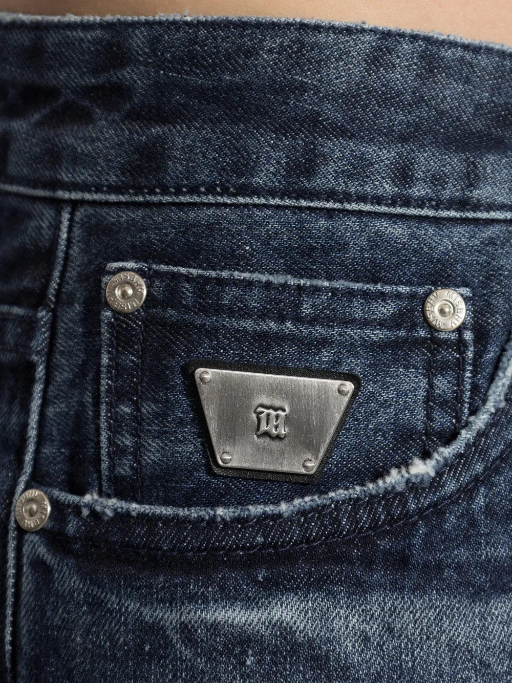 MISBHV Austin jeans met wijde pijpen en vervaagd effect Blauw