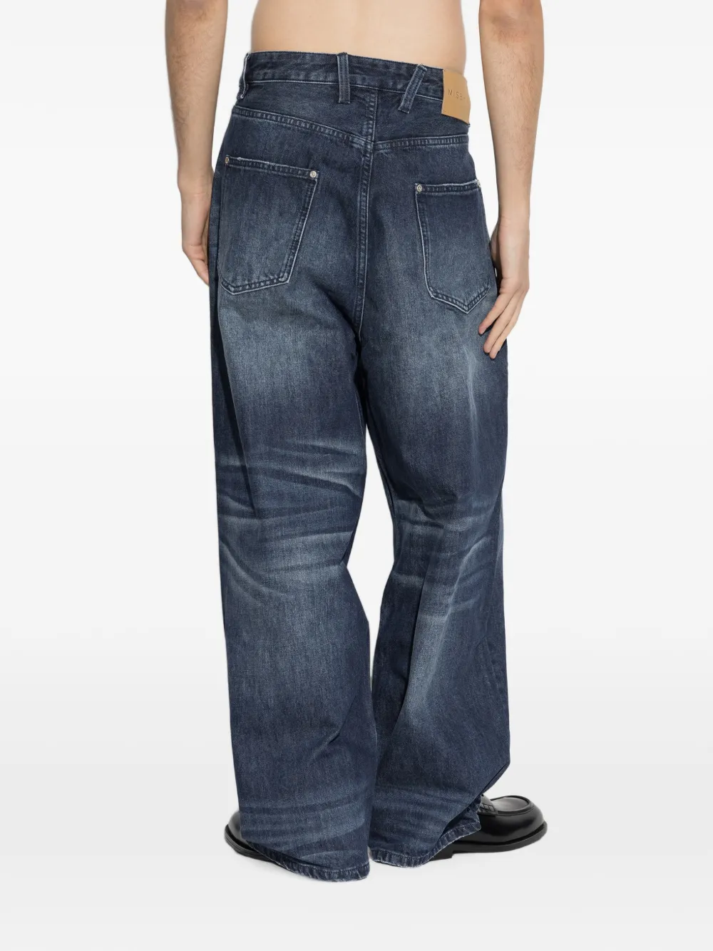 MISBHV Austin jeans met wijde pijpen en vervaagd effect Blauw