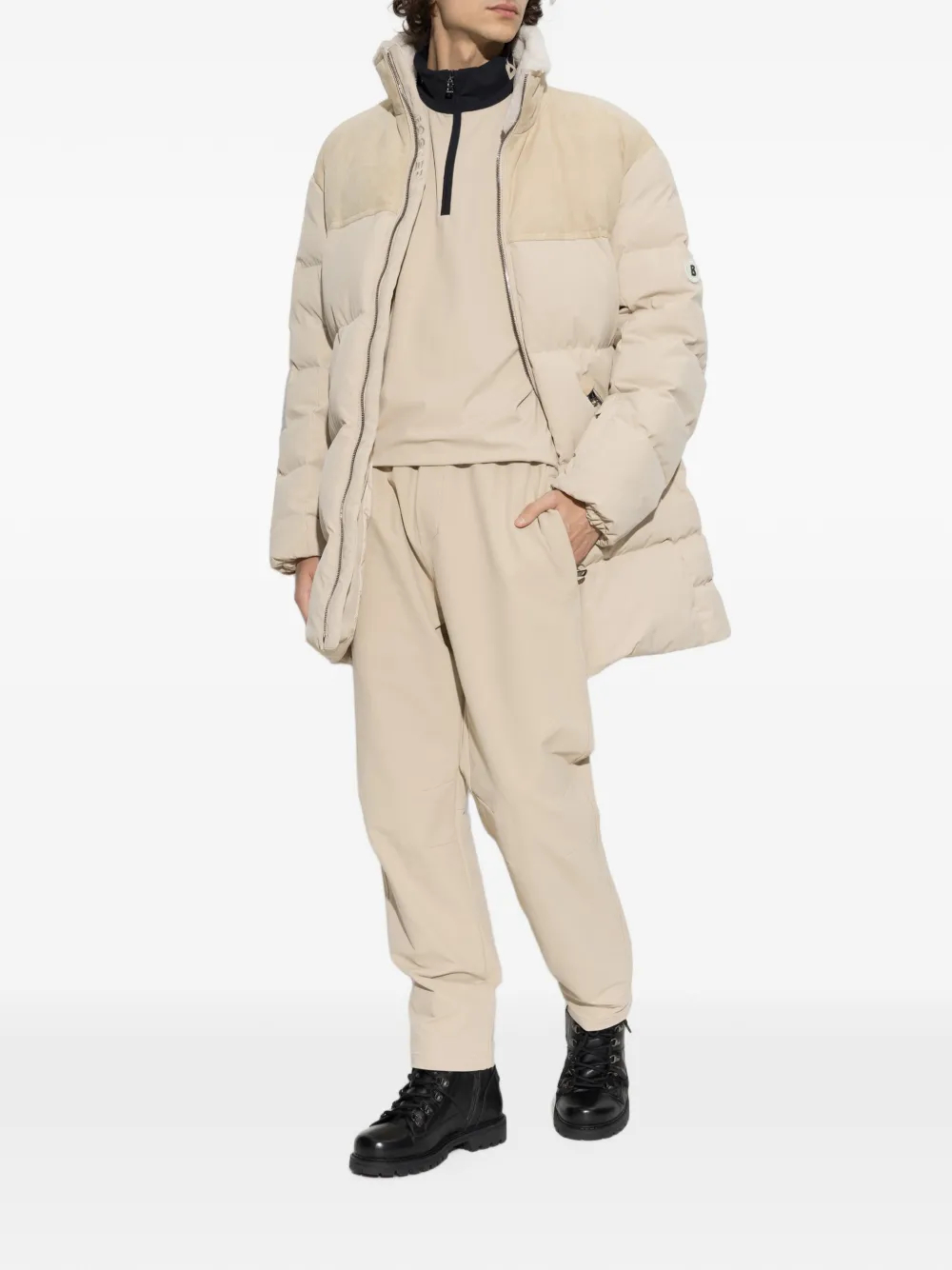 BOGNER Clark panelled turtleneck top Beige