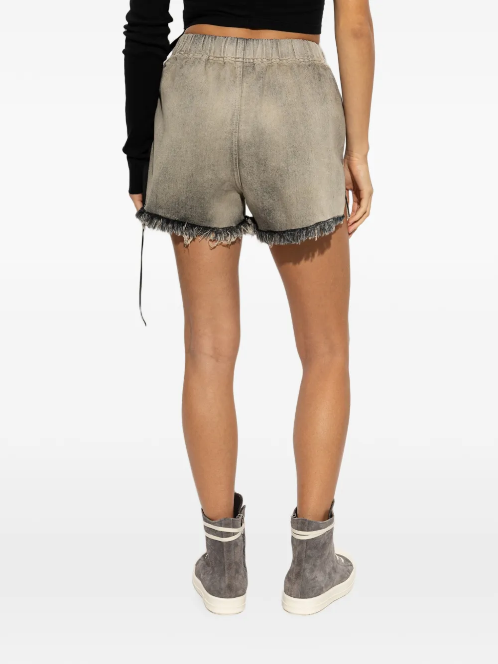 Rick Owens raw-edged shorts Grijs