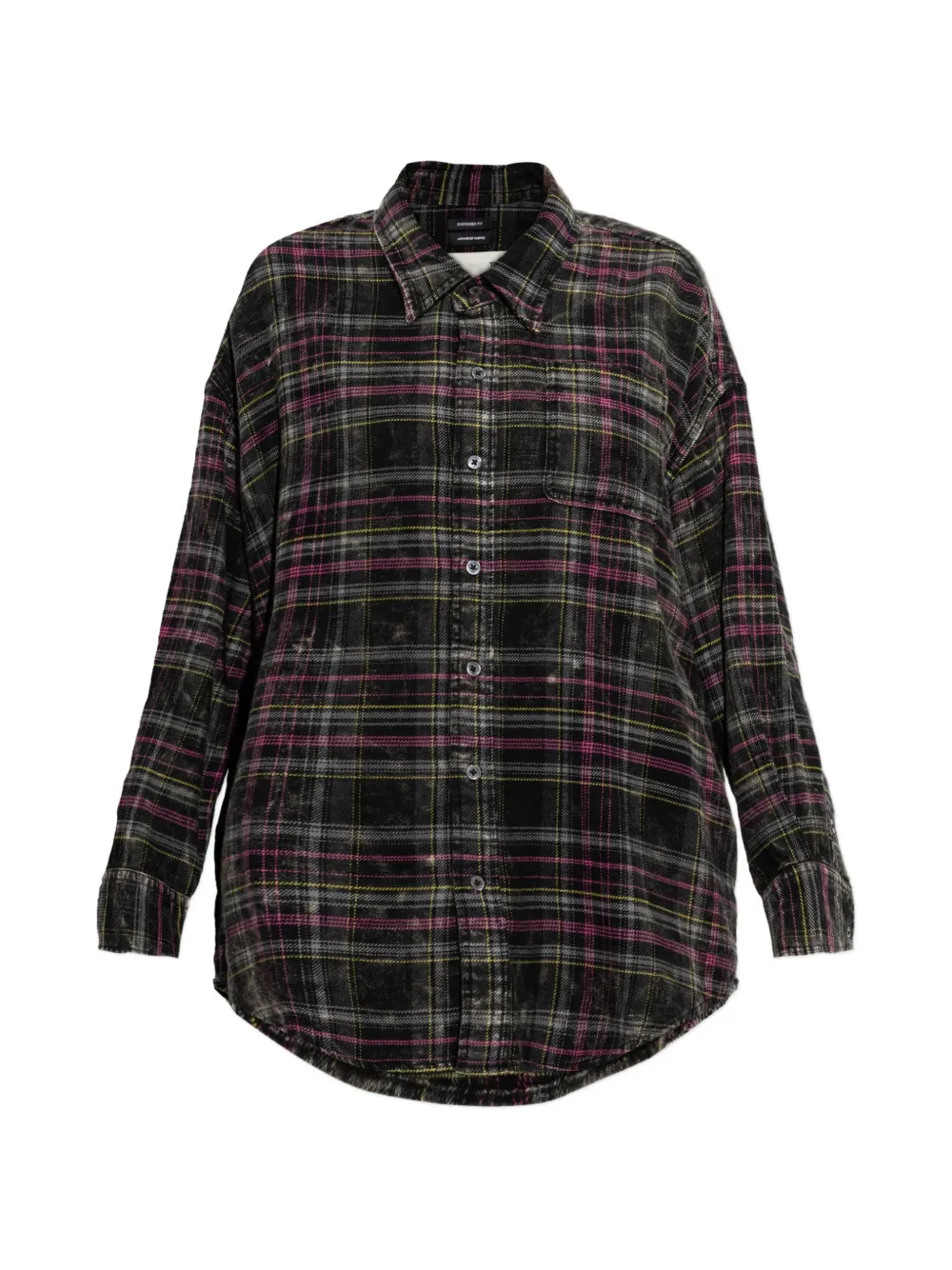R13 plaid-pattern button-down shirt - Black