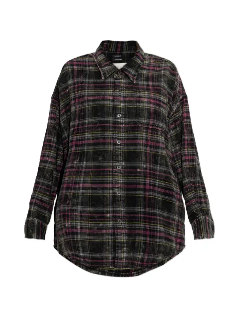 R13 plaid-pattern button-down shirt