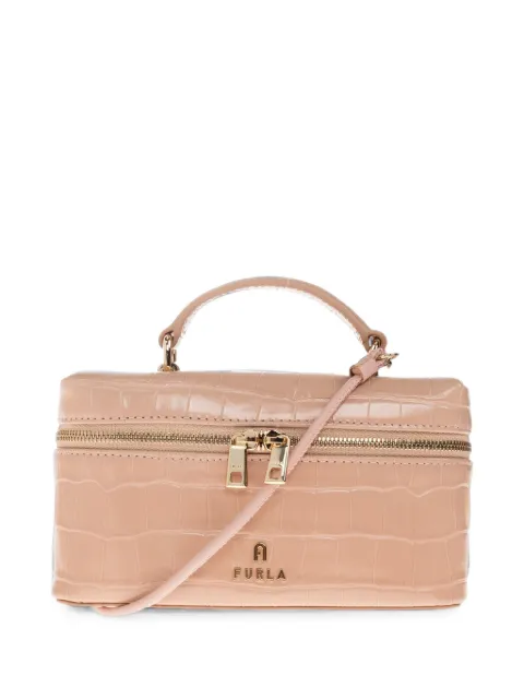 Furla Camelia crocodile-effect leather tote bag