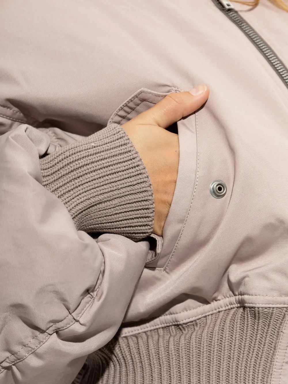 Rick Owens Cropped bomberjack Roze