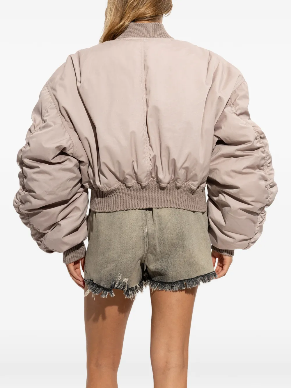Rick Owens Cropped bomberjack Roze