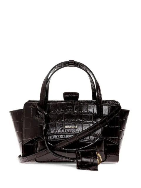HIDESINS tote Flap pequeña de piel con efecto de cocodrilo