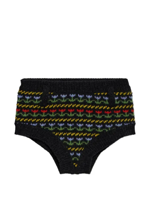 Marni floral-pattern wool mini shorts