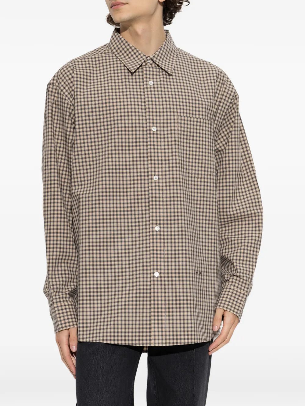 Marni Geruit overhemd Beige