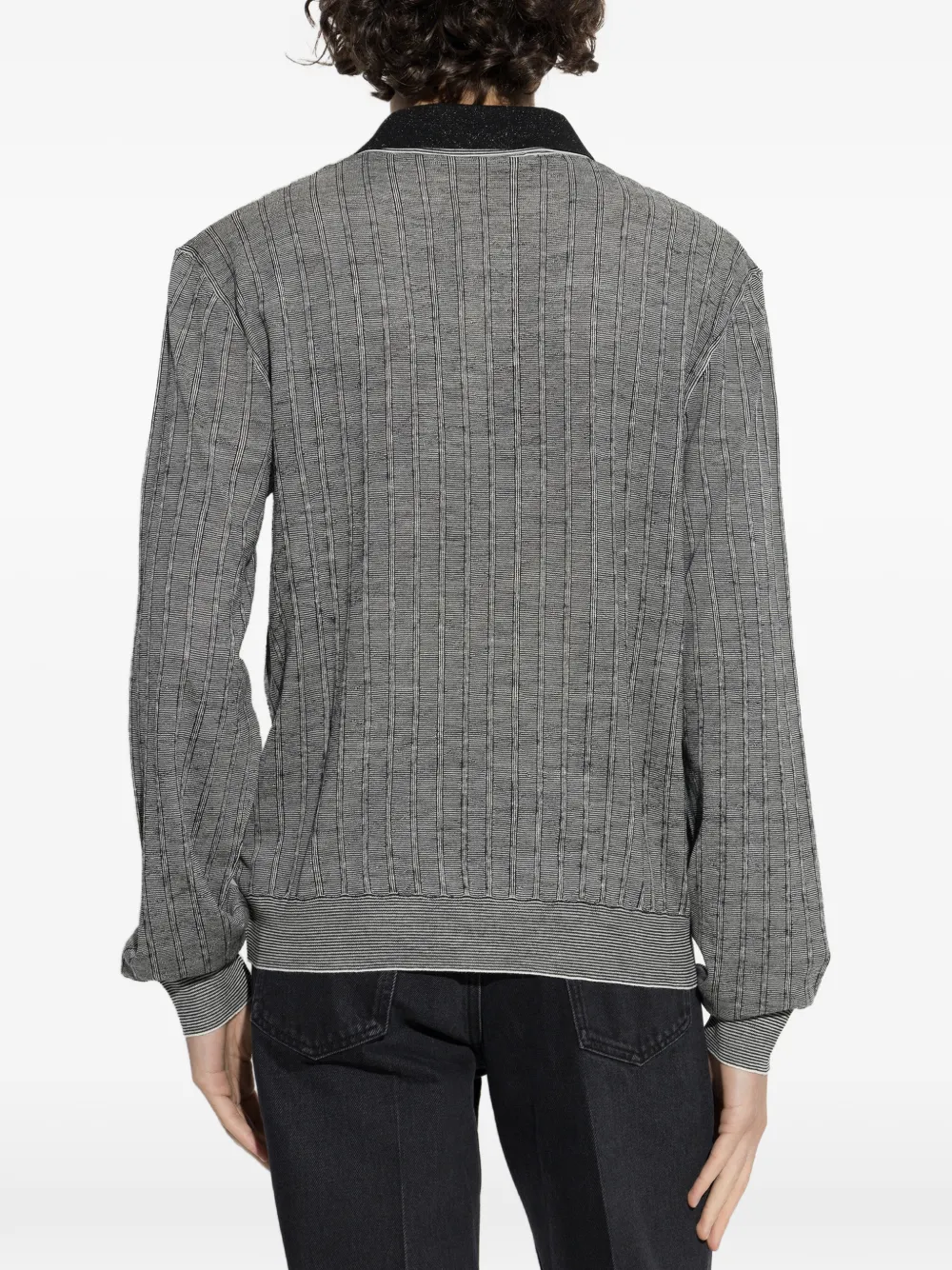 Marni ribbed long-sleeve polo shirt Grijs
