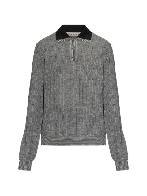 Marni ribbed long-sleeve polo shirt