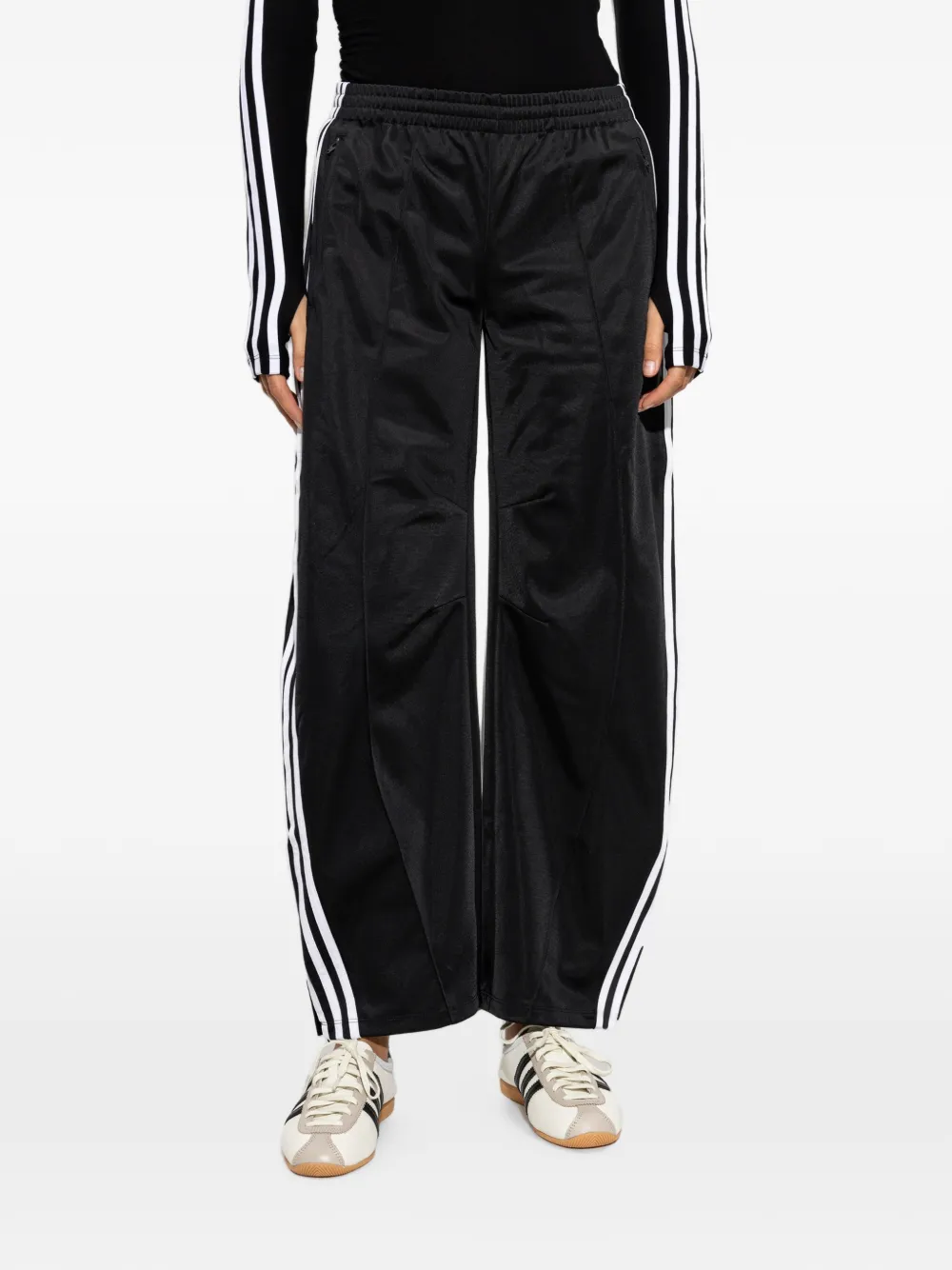 adidas Firebird logo-embroidered side-stripe track pants Zwart