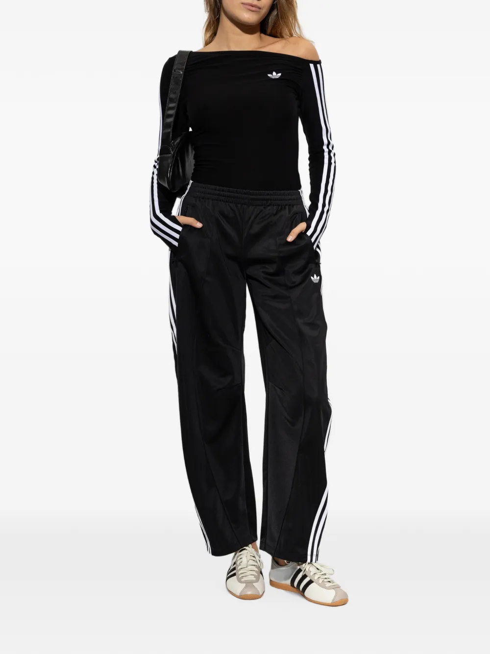 adidas Firebird logo-embroidered side-stripe track pants Zwart