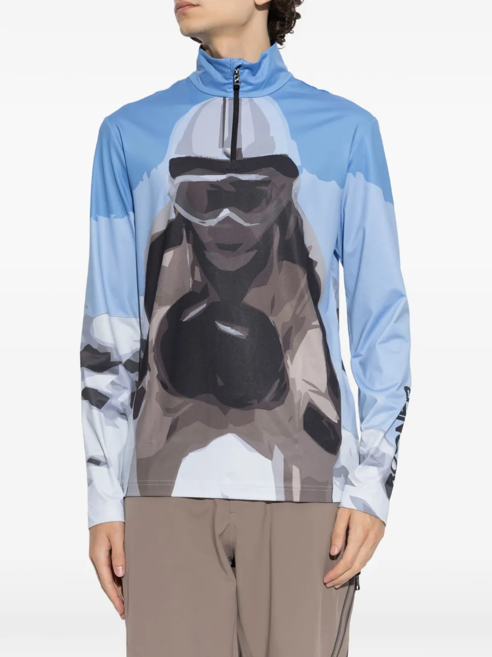 BOGNER Verti graphic-print base layer Blauw