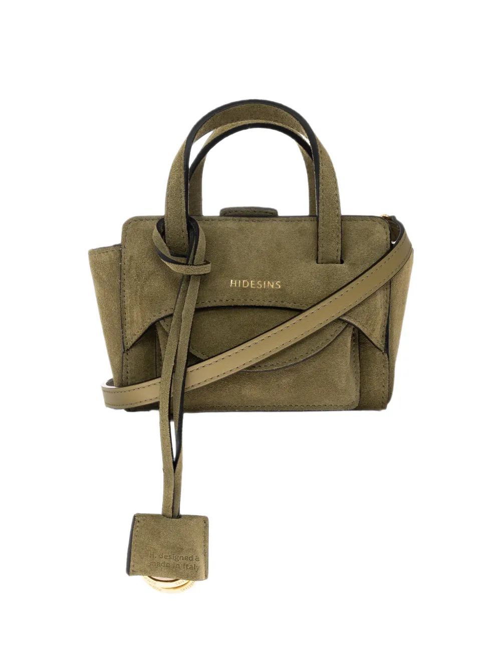 Hidesins Mini Flap Xs Suede Tote Bag In Green