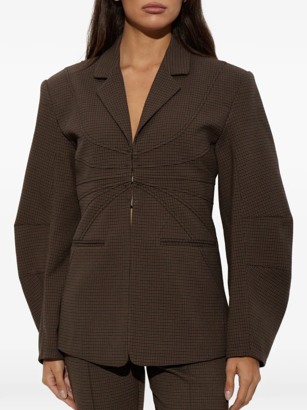 Gestuz Gzlamia geruite blazer Bruin