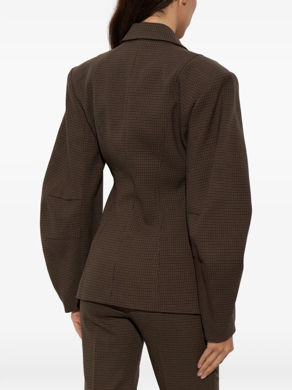 Gestuz Gzlamia geruite blazer Bruin