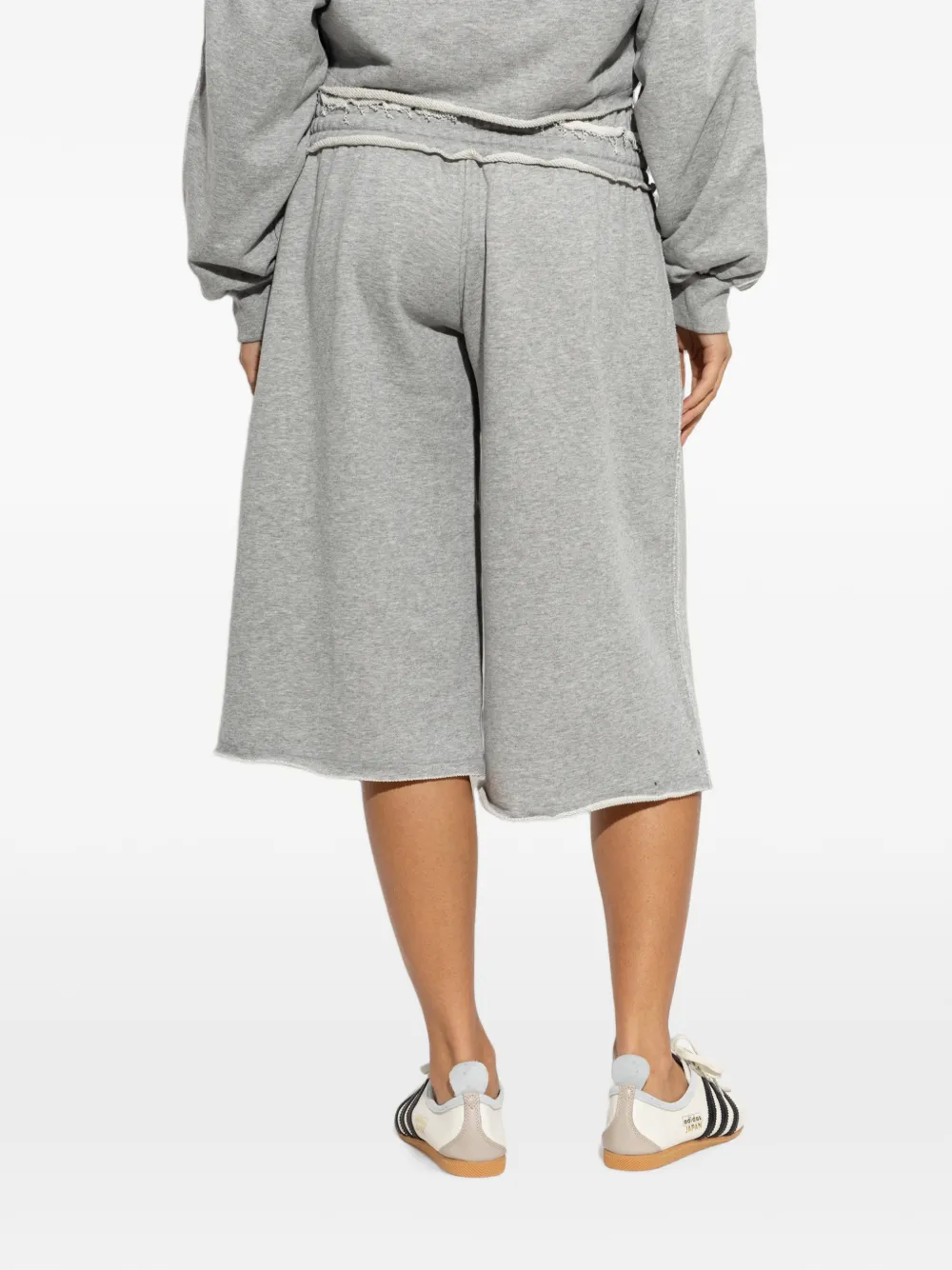 adidas raw-edge drawstring shorts Grijs