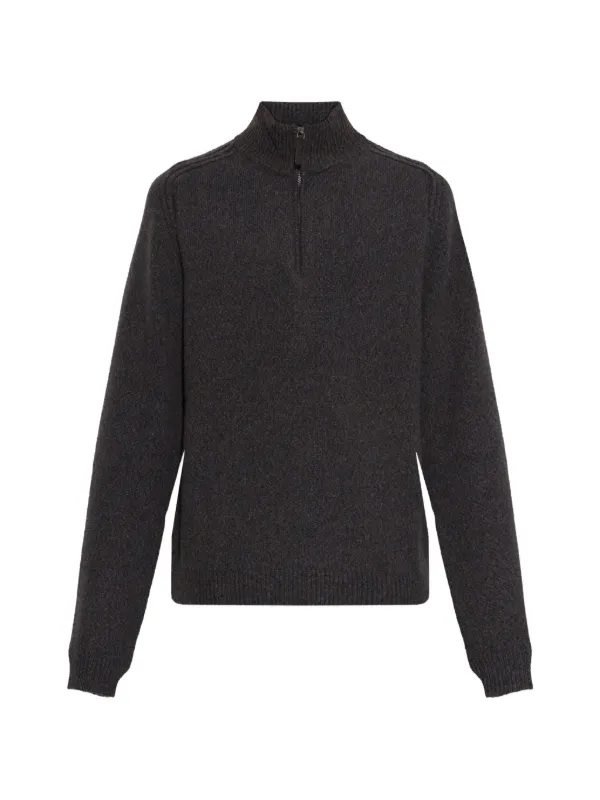 Sease Mouilné 2.0 Quarter-zip Cashmere Sweater in Brown