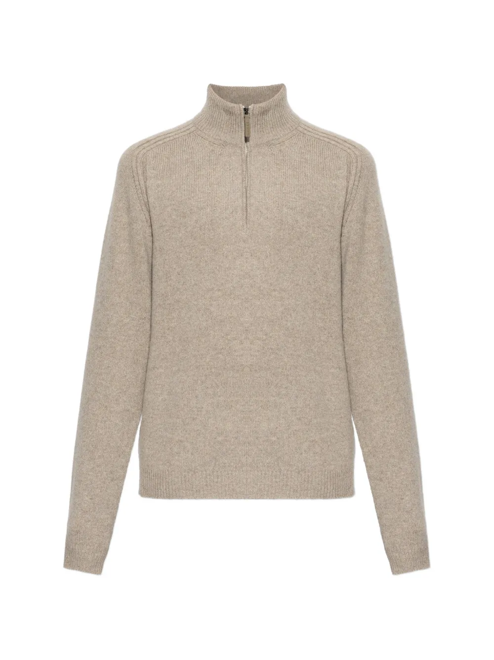 Sease Mouliné 2.0 Quarter-zip Cashmere Sweater In Neutral