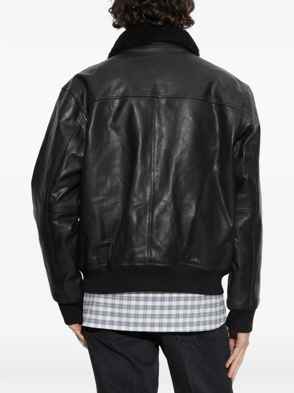 A.P.C. Charies leren jack Zwart