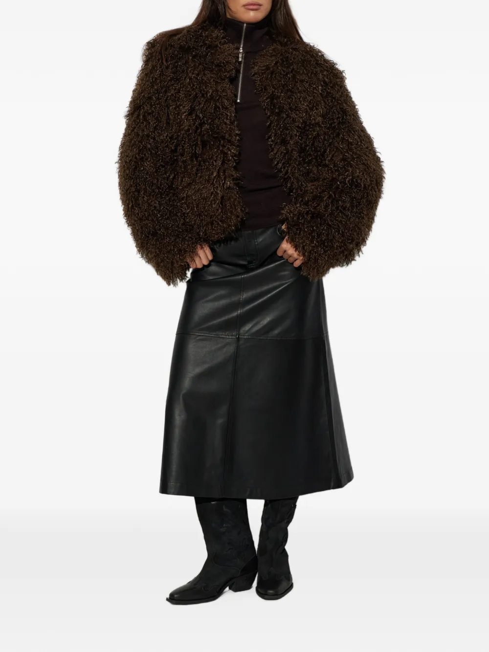 Gestuz Gzchoa jas van imitatiebont Bruin