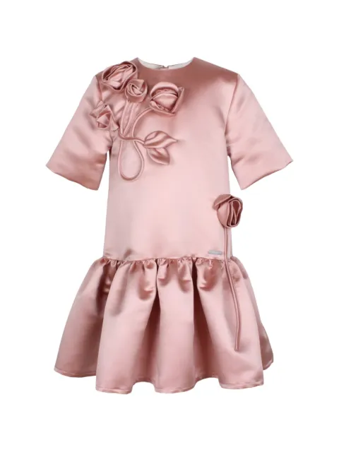 JESSIE AND JAMES KIDS vestido Zynnia con cintura caída y aplique floral