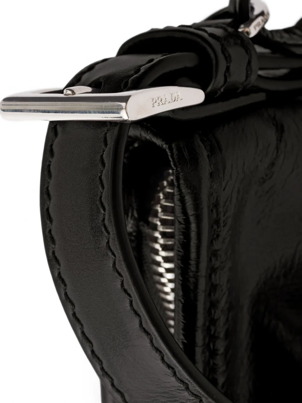 Prada Medium Aimée leren schoudertas Zwart