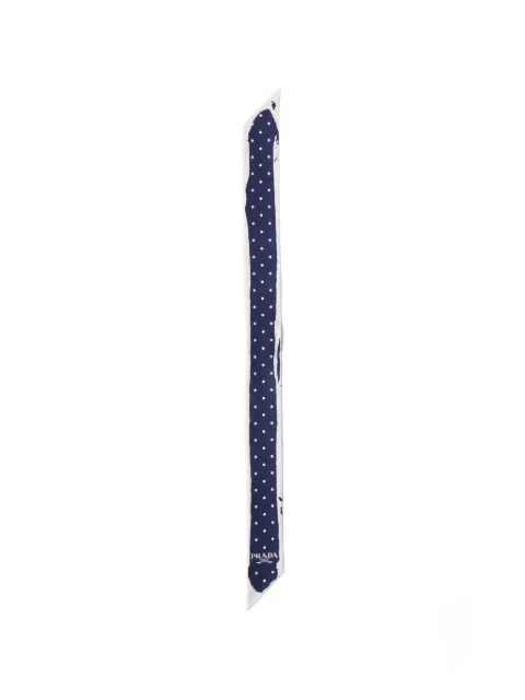 Prada printed twill skinny scarf